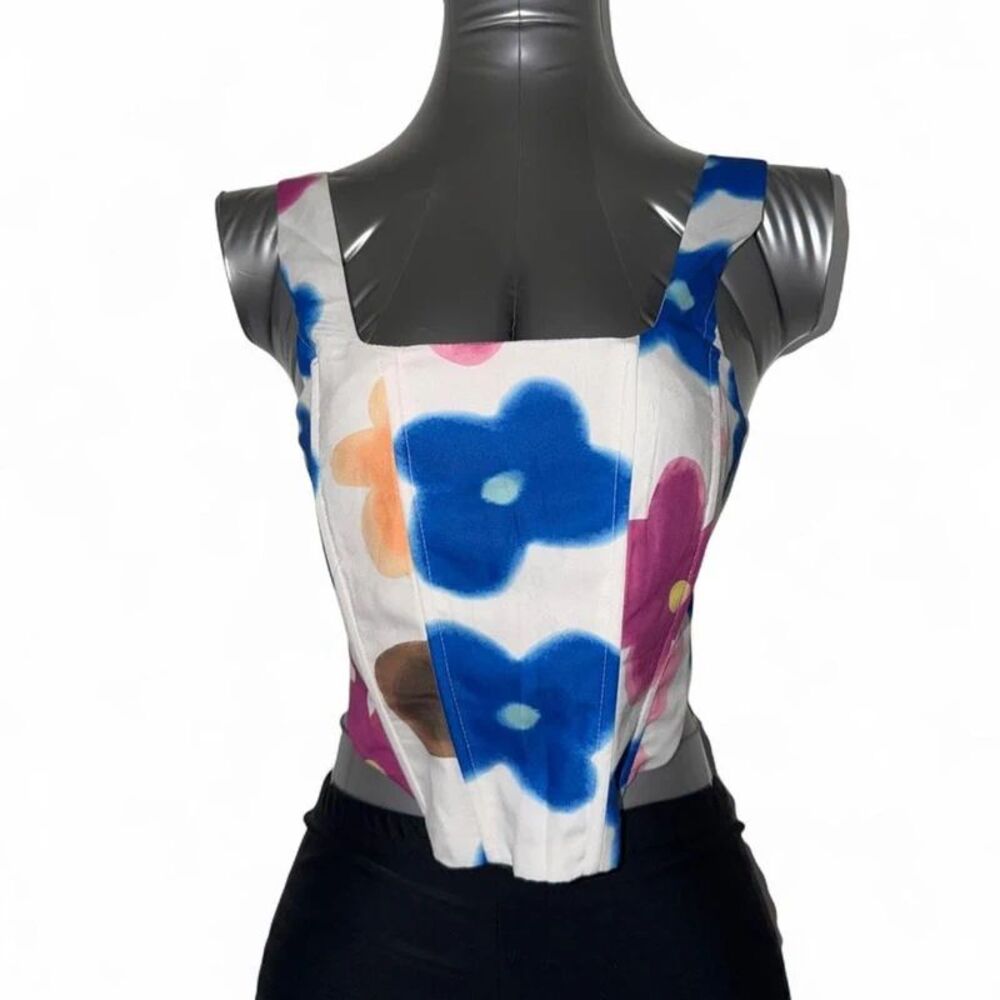 Micas white corset crop top